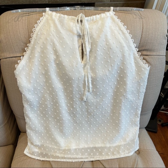 𝅺J: Shein HALTER NECK CHIFFON Spaghetti Strap Tank Top Sz S - Picture 2 of 8